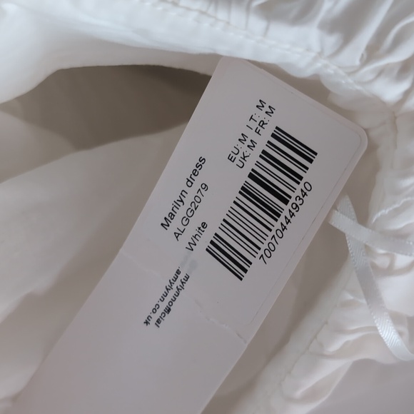 Amylynn - White Cotton Halter Marilyn Dress - M - Picture 4 of 6